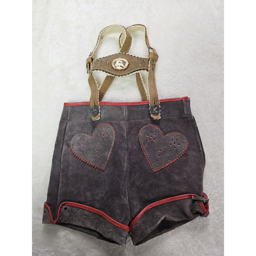 Vintage‎ 1950s Lederhosen Child Size German Leather Shorts